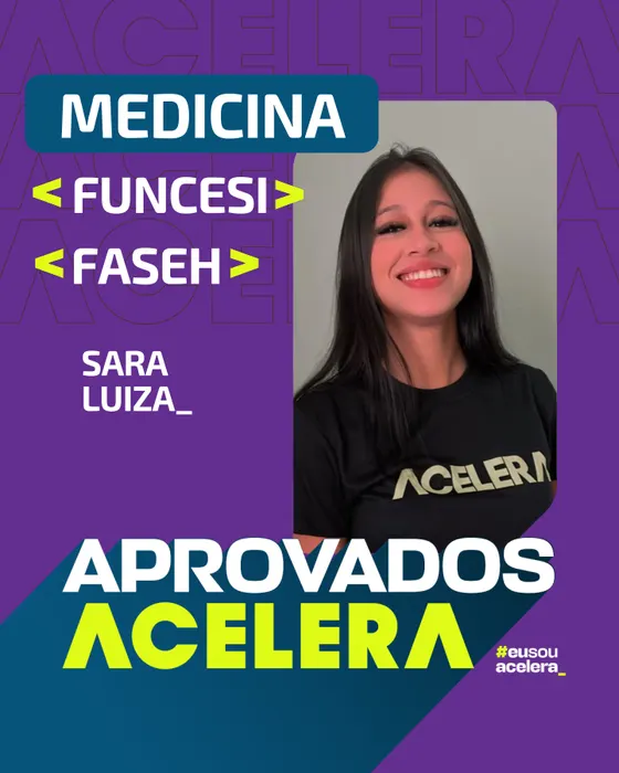 Sara Luiza · Medicina · FUNCESI e FASEH Sara Luiza, aprovação em Medicina · FUNCESI e FASEH