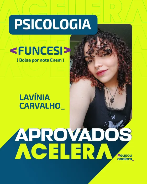 Lavínia Carvalho · Psicologia · FUNCESI Lavínia Carvalho, aprovação em Psicologia · FUNCESI