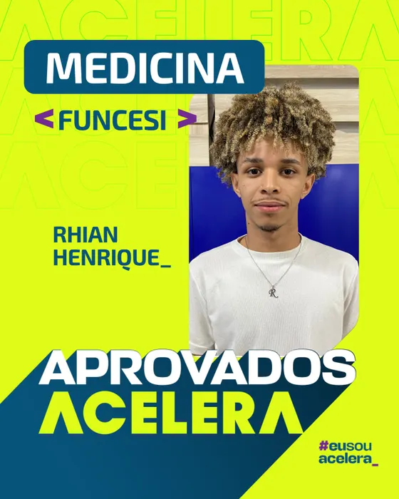 Rhian Henrique · Medicina · FUNCESI Rhian Henrique, aprovação em Medicina · FUNCESI