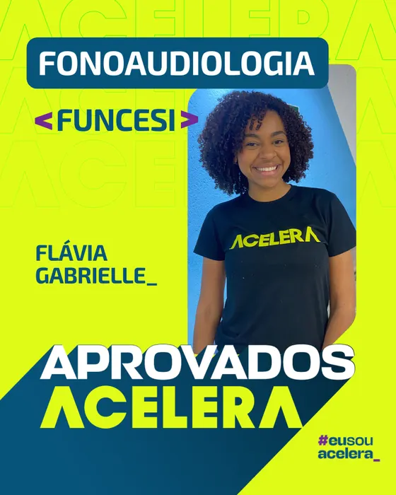 Flávia Gabrielle · Fonoaudiologia · FUNCESI Flávia Gabrielle, aprovação em Fonoaudiologia · FUNCESI