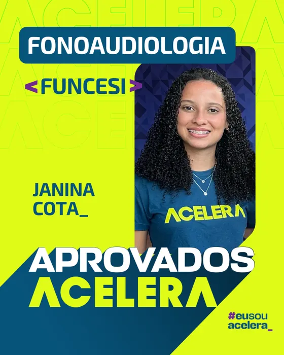 Janina Cota · Fonoaudiologia · FUNCESI Janina Cota, aprovação em Fonoaudiologia · FUNCESI